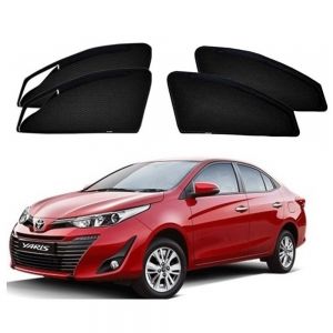 Premium Magnetic Curtain with Zipper for yaris - black